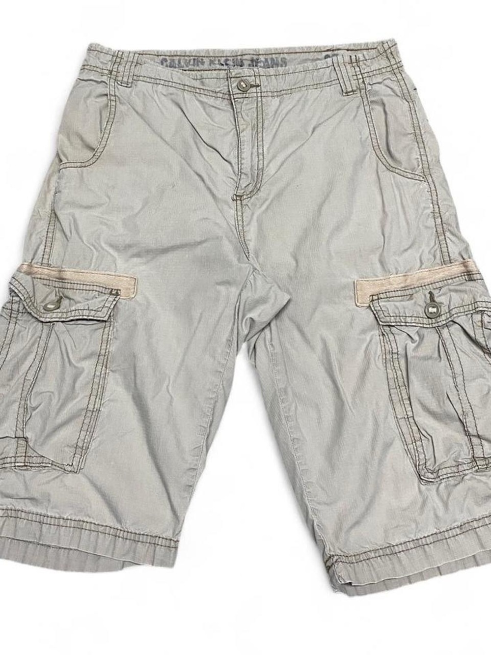 Y2K Calvin Klein  cargo pocket beige shorts